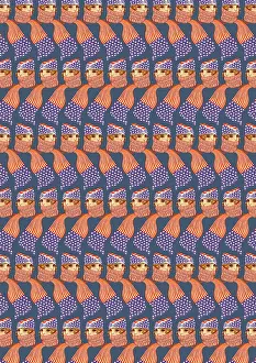 Spangled: Repeating Pattern - Girl in Stars and Stripes Scarf, grey