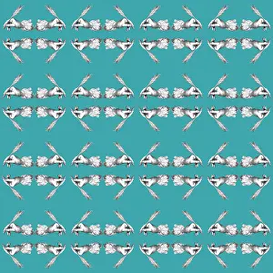 Pens: Repeating Pattern - Hand with Quill Pen
