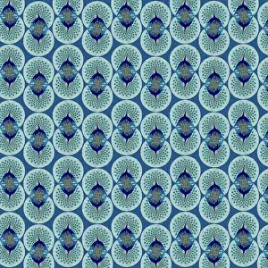 Peacocks: Repeating Pattern - peacocks, blue