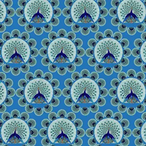 Peacocks: Repeating Pattern - peacocks, blue