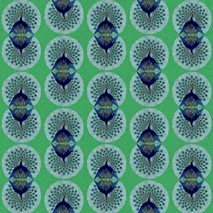 Peacocks: Repeating Pattern - peacocks, green