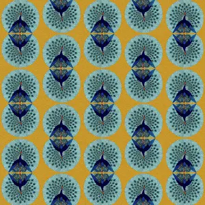 Peacocks: Repeating Pattern - peacocks, yellow