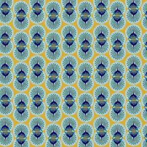 Peacocks: Repeating Pattern - peacocks, yellow