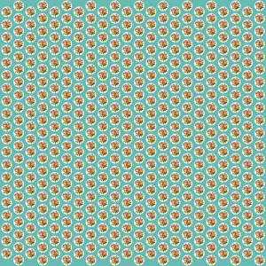 Cyan: Repeating Pattern - Pink Roses - Circles