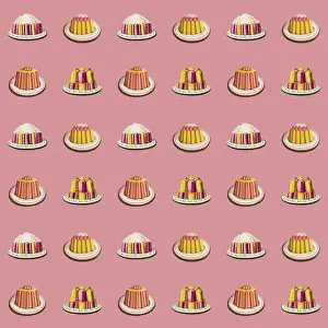 Jellies: Repeating Pattern - Variety of dessert dishes