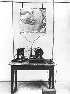 Transmitter: Replica of Marconi's first transmitter used in
