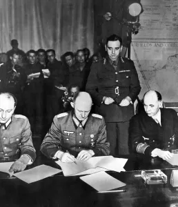 Decline: Representatives of the Wehrmacht surrender in Reims, Kar