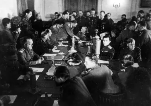 Decline: Representatives of the Wehrmacht surrender in Reims, Kar