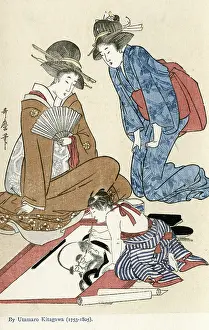 Utamaro: Reproduction of a print by Utamaro Kitagawa