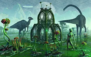 Colonist: A reptoid alien colonist at work on a prehistoric Earth ?