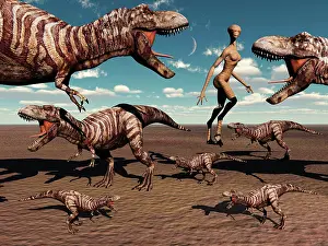 Howling: A reptoid being and her pet dinosaurs