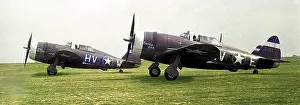 Runningup: Republic P-47 Thunderbolt trio (side view, (running-up)?