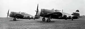 P 47: Republic P-47 Thunderbolt trio (side view, (running-up)