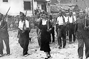 Exercising: Republican fighters exercising, 1936