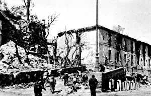 Retreated: Republican Troops attacking the Alcazar, Toledo; Spanish Civ