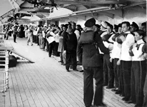 Norddeutsche: Rescue exercise on board the passenger ship Bremen, 1939