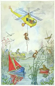 Capsizing: The Rescue - mice being rescued by helicopter