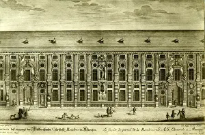 Residenzstrasse: The Residence in Munich on an etching, first half 18th c