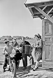 Pobeda: Residents of Pobeda state farm, 1955