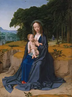 Oil On Wood: THE REST ON THE FLIGHT INTO EGYPT, by Gerard David