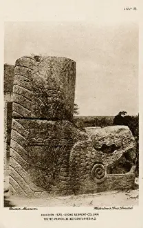 Mayans: Rest of a pennate pillar - warriors temple, Chichen Itza