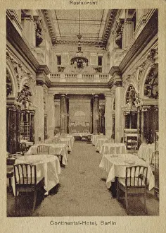 Berln: The restaurant at the Continental Hotel Berlin, 1920s