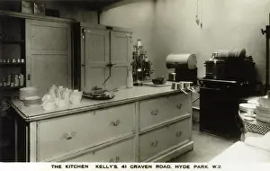 Cupboards: Restaurant kitchen in the late 1930s