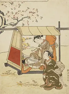Harunobu: Resting Under a Cherry Tree