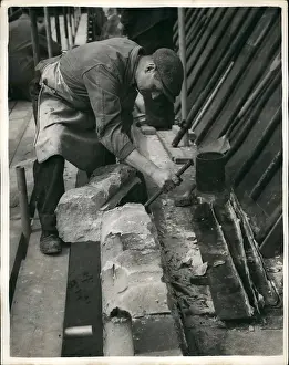 Stonemason: Restoration work at Westminster Abbey, London
