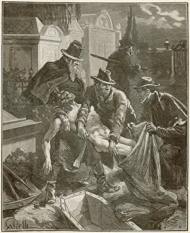 Resurrectionists robbing graveyards for bodies