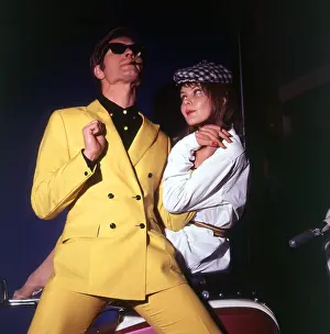 Dude: Retro Couple posing in smart summer attire