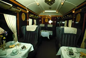 Tablecloths: Retro image of the interior of the Orient Express