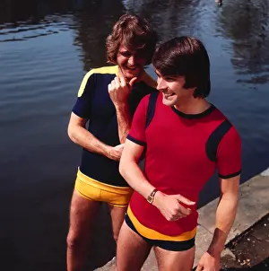Retro male fashion models 1970s