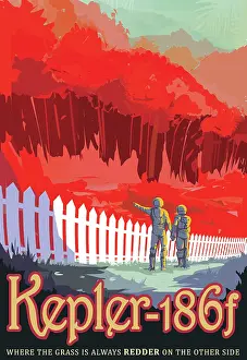 Boundary: Retro space poster of Kepler-186f