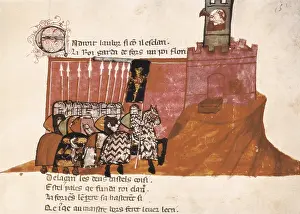 Arming: The return of the calvary to the castle. Illustration