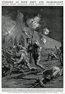 Searchlights: Return after clearing German trench 1915
