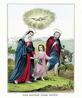 Prophecy: The return from Egypt. Virgin Mary and Joseph