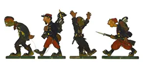 Cutouts: Return from hunting, cutout figures by G Boudard, WW1