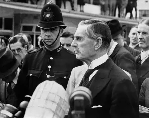 Godesberg: After his return from a meeting with Adolf Hitler