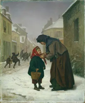 Frere: Returning from School – snow scene