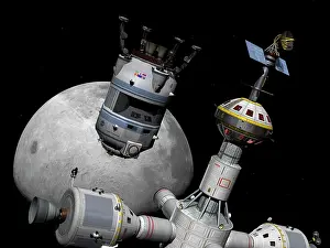 Lifeboat: A reusable lunar shuttle prepares to dock with a lunar ?