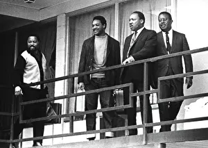 Sclc: Rev. Martin Luther King stands on a balcony at