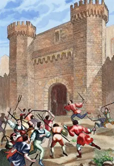 Clash: Revolt of peasants. Spain