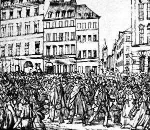 Neuhauser: revolution 1848 - 1849, Bavaria, Munich, attack