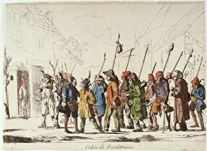 Directoire: Revolutionary Patrol. Engraving. Paris, Musee
