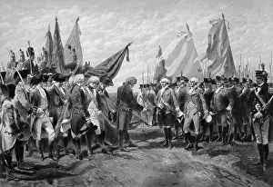Cornwallis: Revolutionary War print showing the surrender