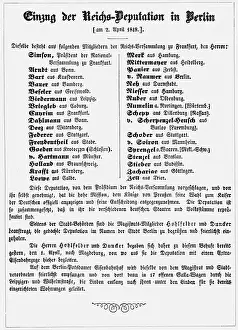 Deputation: revolutions 1848 - 1849, Germany, Kaiserdeputation