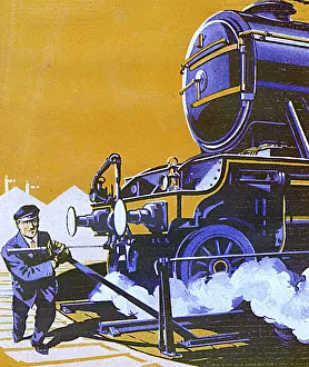 Railwayman: Revolving a steam engine