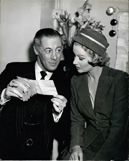 Congratulation: Rex Harrison and Margaret Leighton after theatre show