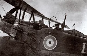 Crewmen: RFC crewmen in plane, Clairmarais, Northern France, WW1
